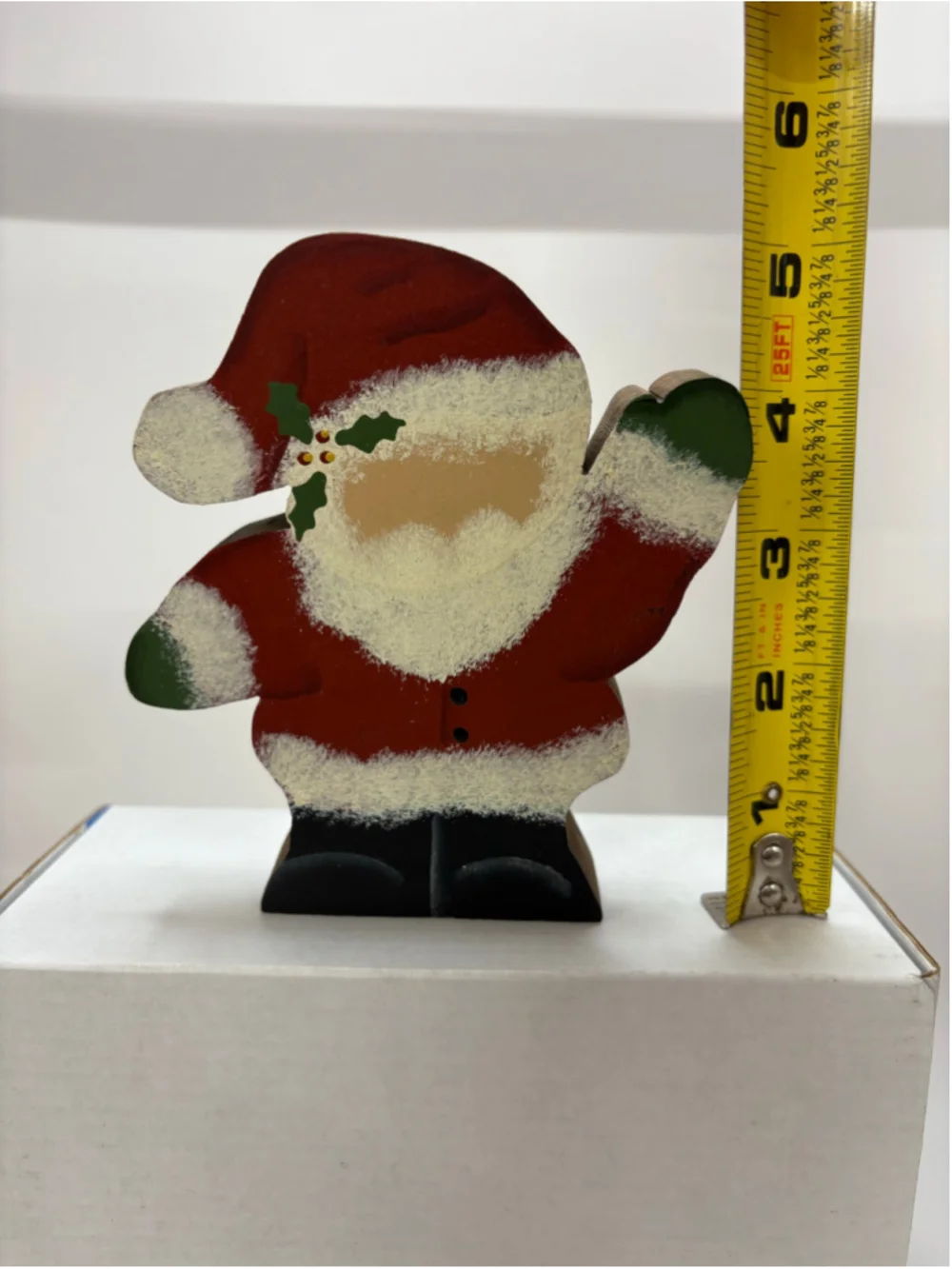 Gable House Co. Wooden Santa Holiday Decor Red White